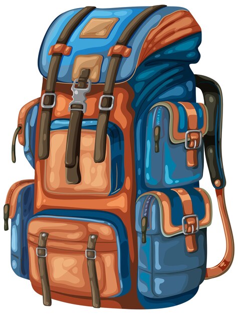 Ilustración vectorial colorida de la mochila