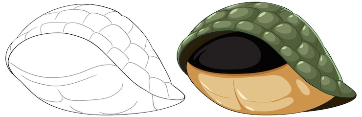 Vector gratuito ilustración vectorial de la concha de la tortuga