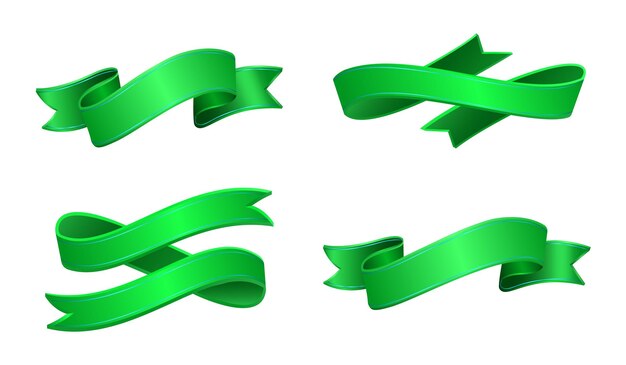Ilustración vectorial del conjunto de diseño de la cinta verde