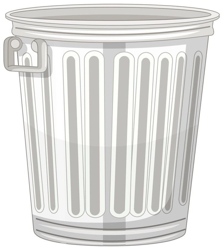 Vector gratuito ilustración vectorial de un contenedor de basura de metal