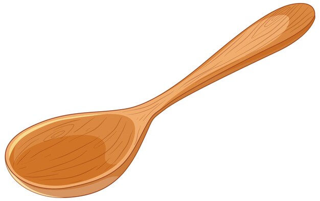 Ilustración vectorial de cuchara de madera