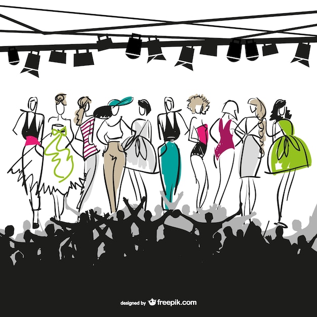 Ilustración vectorial desfile de moda