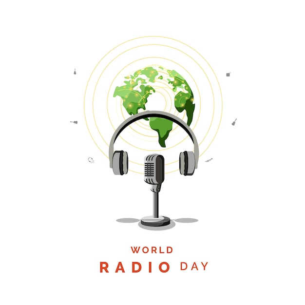 Ilustración vectorial del día mundial de la radio Vector Premium 