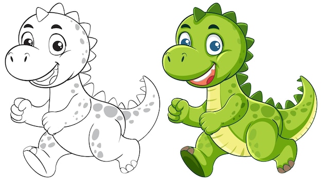 Ilustración vectorial de dibujos animados de dinosaurios