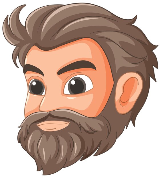 Ilustración vectorial de dibujos animados del hombre barbudo