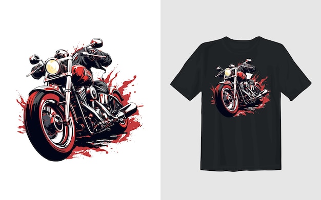 Ilustración vectorial de dibujos animados de motocicleta de tierra extrema diseño de camiseta de motociclista