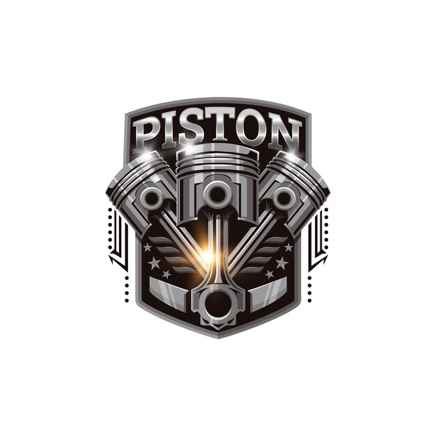 Ilustración vectorial del diseño del logotipo del pistón