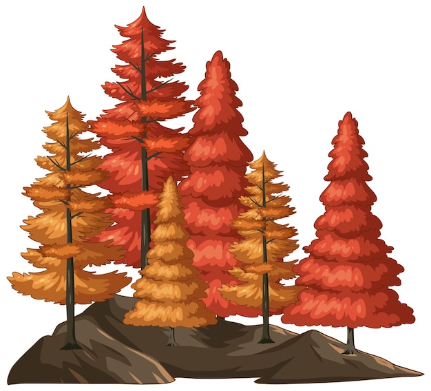 Vector gratuito ilustración vectorial de la escena del bosque de otoño