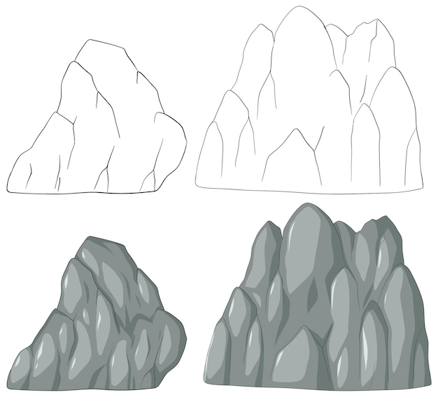 Ilustración vectorial estilizada de las rocas