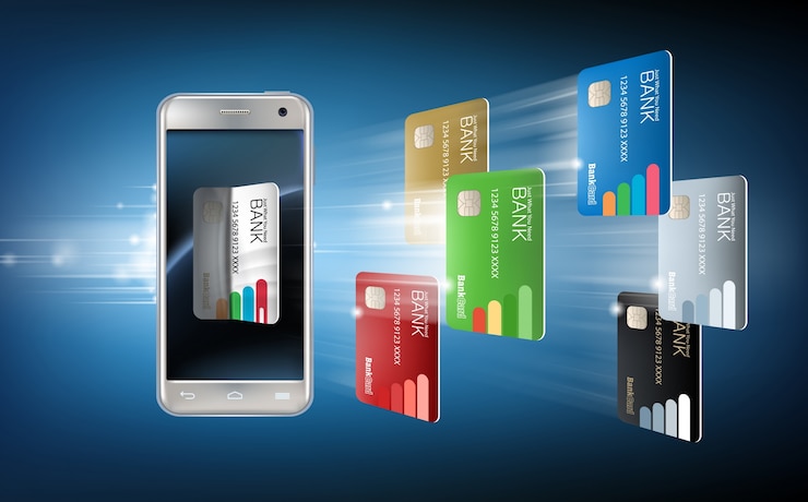 Vector gratuito ilustración vectorial en un estilo realista el concepto de pagos móviles utilizando la aplicación en su teléfono inteligente.