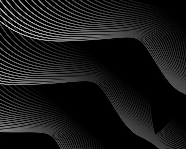 Ilustración vectorial de fondo negro ondulado oscuro