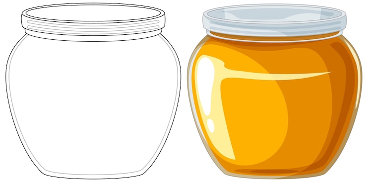 Vector gratuito ilustración vectorial del frasco de miel