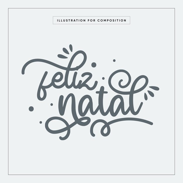 Ilustración vectorial de fuentes escritas a mano de Feliz Navidad