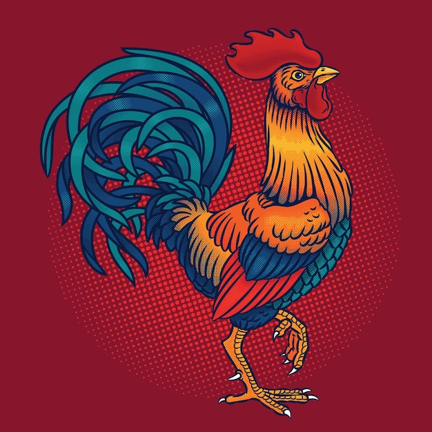 Ilustración vectorial de un gallo