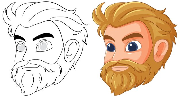Ilustración vectorial del hombre barbudo
