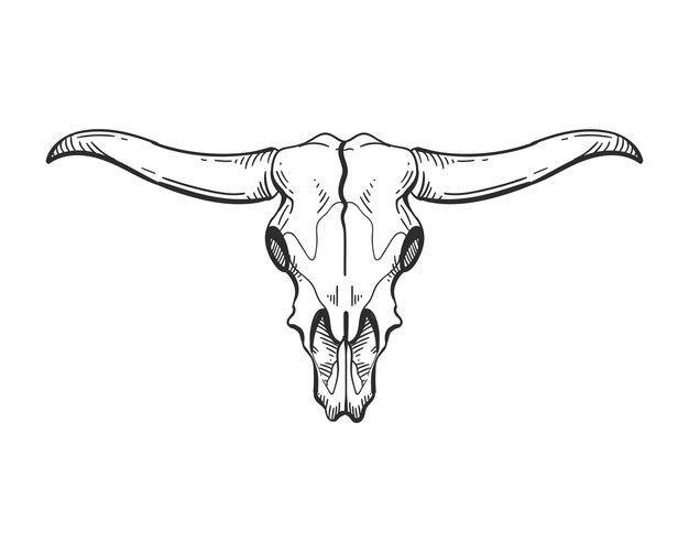 Ilustración vectorial del icono aislado del cráneo de toro