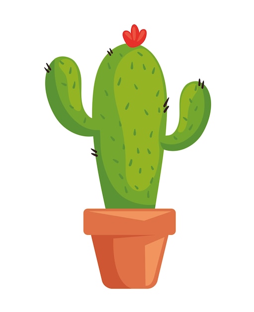 Vector gratuito ilustración vectorial del icono de la planta de cactus aislado