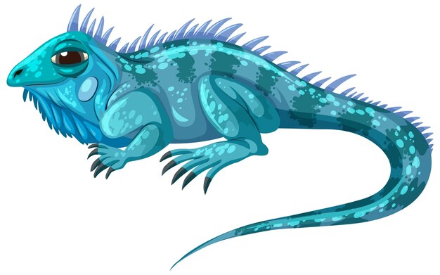 Ilustración vectorial de la iguana azul vibrante