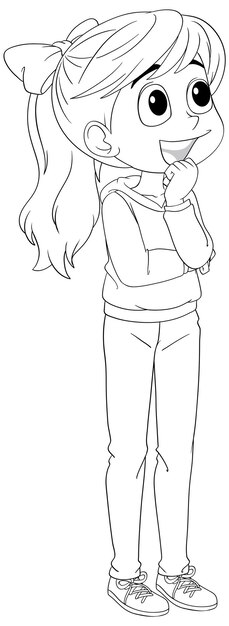 Ilustración vectorial de una joven contemplativa