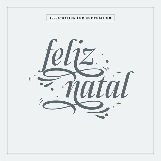 Ilustración vectorial de letras escritas a mano de Feliz Navidad