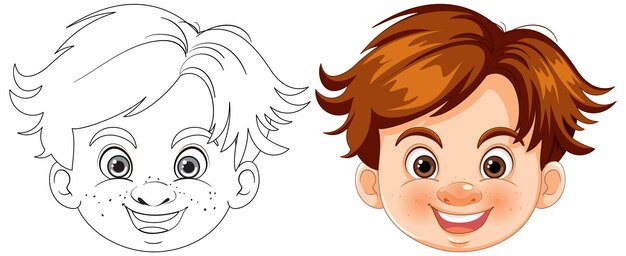 Ilustración vectorial del niño alegre