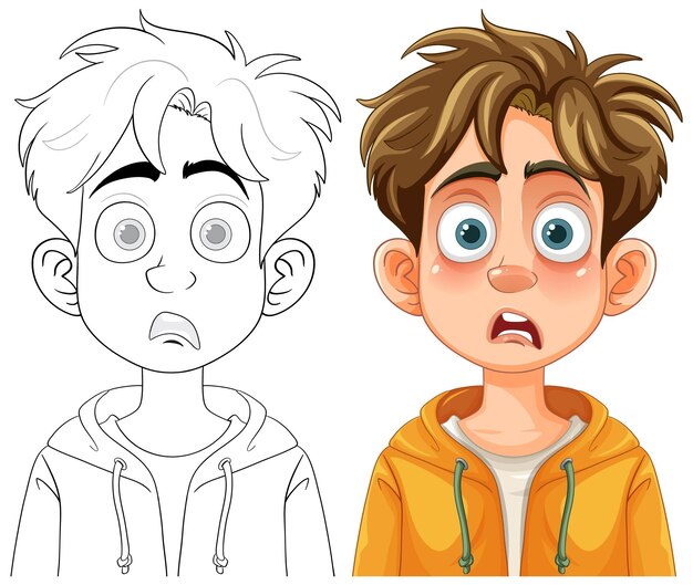 Ilustración vectorial del niño sorprendido