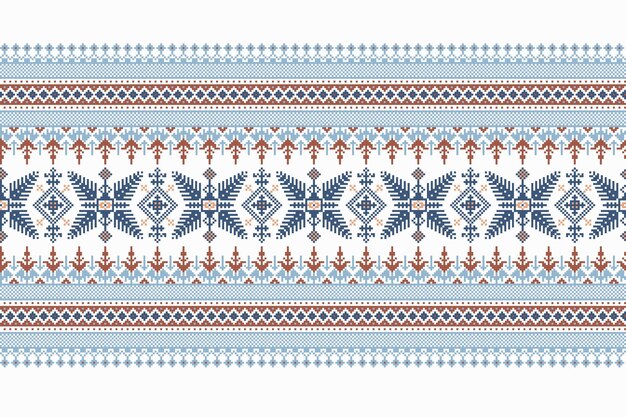 Ilustración vectorial de ornamento de patrones sin fisuras popular ucraniano Ornamento étnico Elemento de borde Patrón de bordado de punto de arte popular bielorruso ucraniano tradicional Vyshyvanka