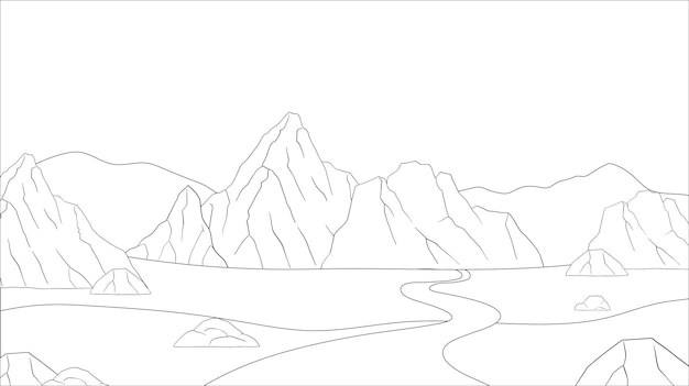 Vector gratuito ilustración vectorial del paisaje de la montaña serena