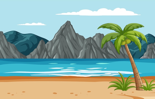 Vector gratuito ilustración vectorial del paraíso de la playa tropical