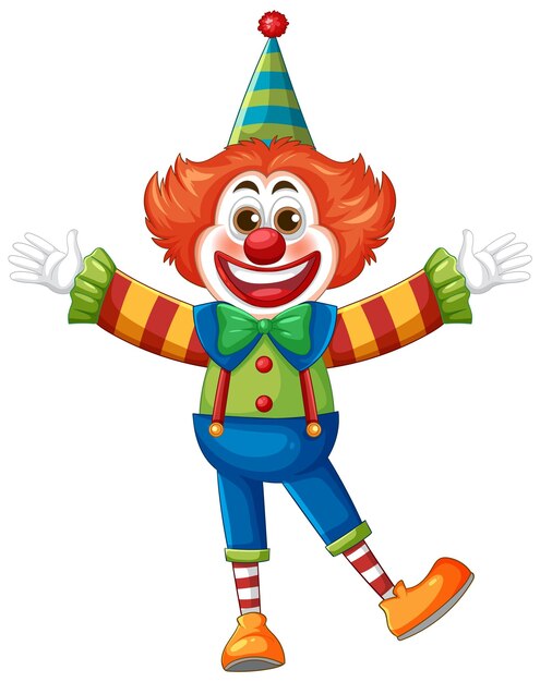 Ilustración vectorial de payaso colorido con expresión lúdica