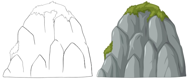 Ilustración vectorial del pico de la montaña