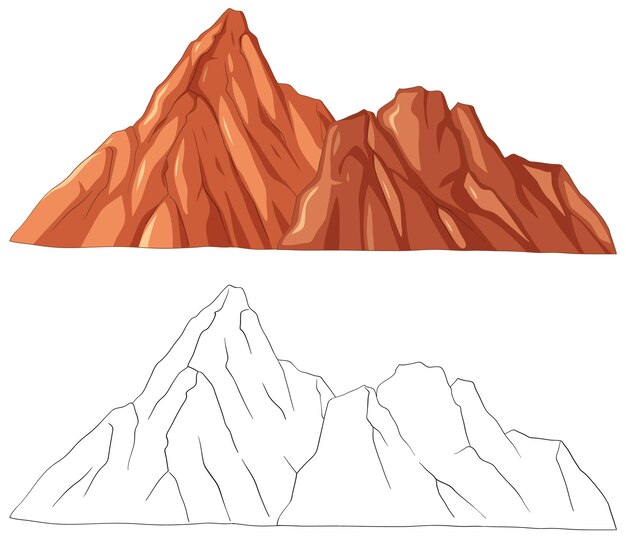 Vector gratuito ilustración vectorial de los picos de las montañas majestuosas