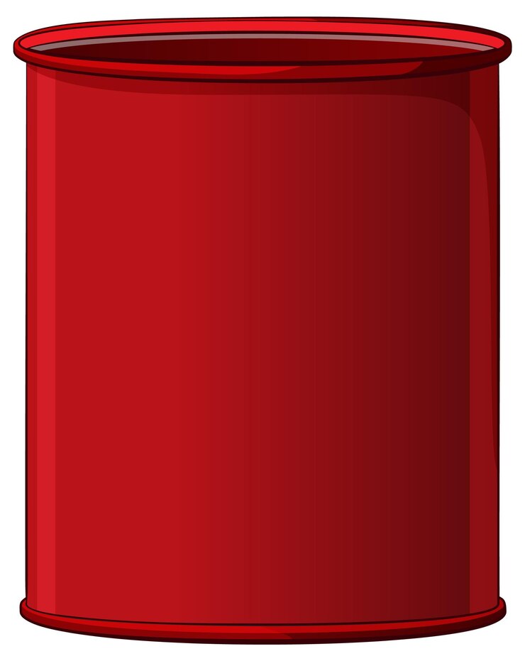 Vector gratuito ilustración vectorial roja de una lata vacía
