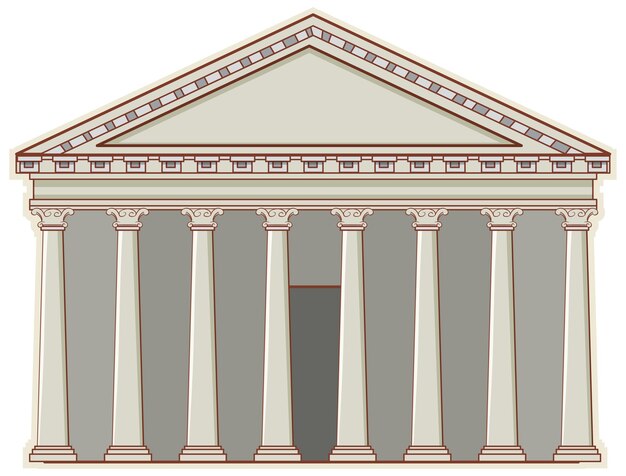 Ilustración vectorial del templo griego clásico