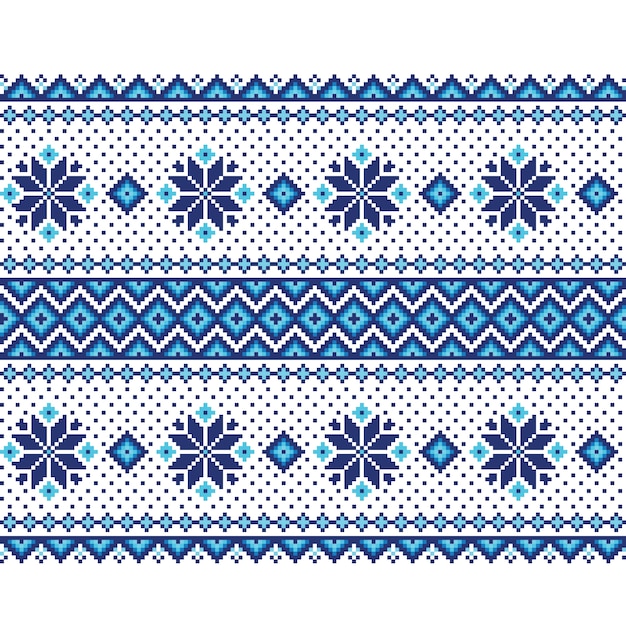 Ilustración vectorial de ucraniano folk patrón transparente ornamento. Ornamento étnico. Elemento de borde. Tradicional ucraniano, arte popular bielorruso patrón de punto de bordado - Vyshyvanka