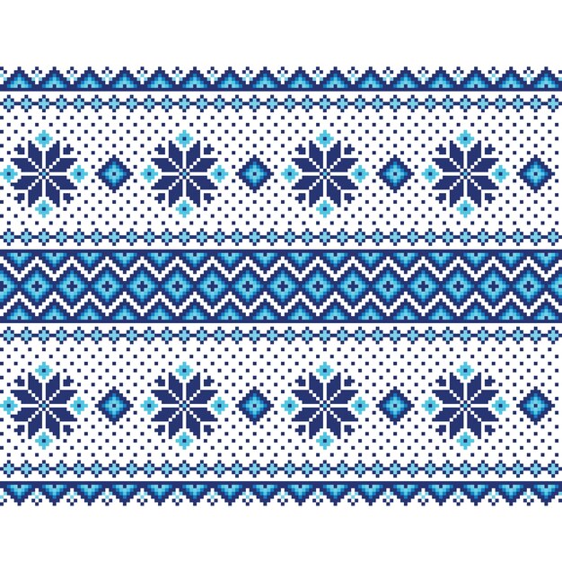 Ilustración vectorial de ucraniano folk patrón transparente ornamento. Ornamento étnico. Elemento de borde. Tradicional ucraniano, arte popular bielorruso patrón de punto de bordado - Vyshyvanka