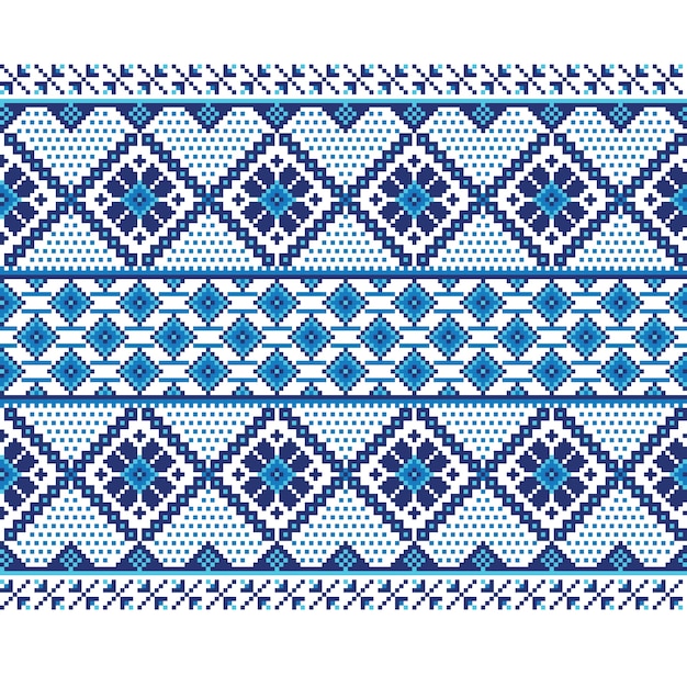 Ilustración vectorial de ucraniano folk patrón transparente ornamento. Ornamento étnico. Elemento de borde. Tradicional ucraniano, arte popular bielorruso patrón de punto de bordado - Vyshyvanka