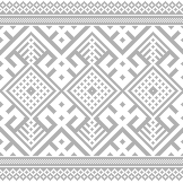 Ilustración vectorial de ucraniano folk patrón transparente ornamento. Ornamento étnico. Elemento de borde. Tradicional ucraniano, arte popular bielorruso patrón de punto de bordado - Vyshyvanka