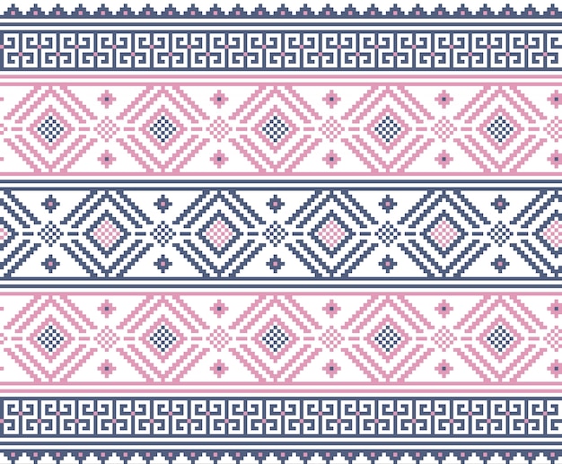 Ilustración vectorial de ucraniano folk patrón transparente ornamento. Ornamento étnico. Elemento de borde. Tradicional ucraniano, arte popular bielorruso patrón de punto de bordado - Vyshyvanka