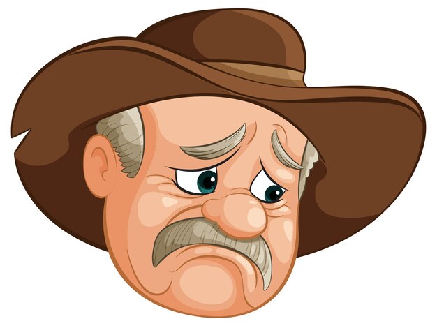 Ilustración vectorial del vaquero triste