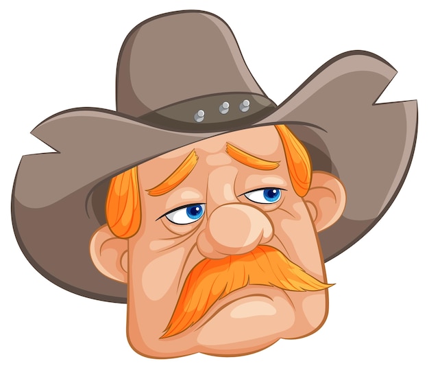 Vector gratuito ilustración vectorial del vaquero triste