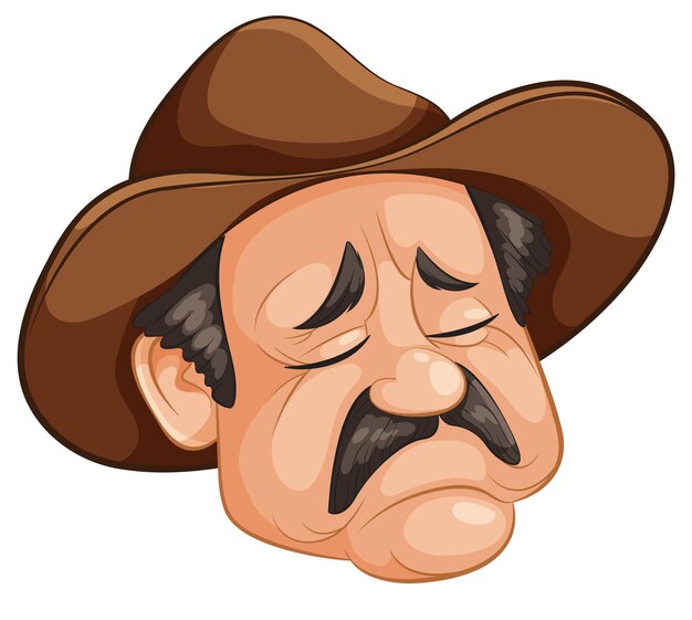 Ilustración vectorial del vaquero triste
