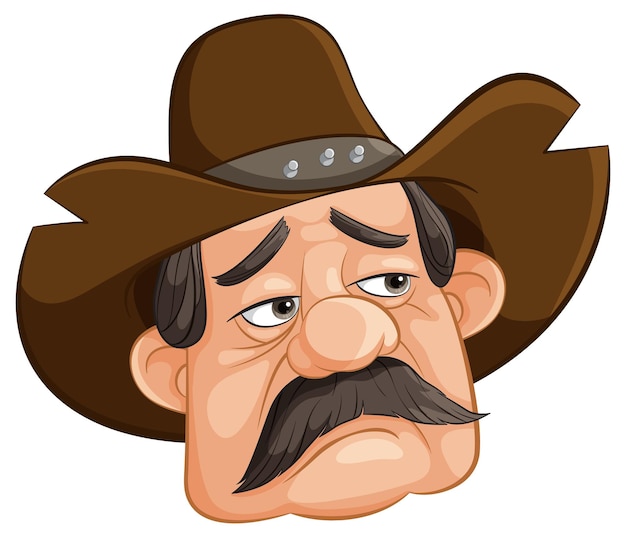 Ilustración vectorial del vaquero triste