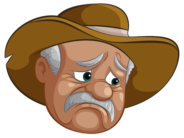 Ilustración vectorial del viejo y sabio vaquero