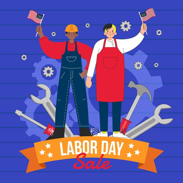 Ilustración de venta del día del trabajo