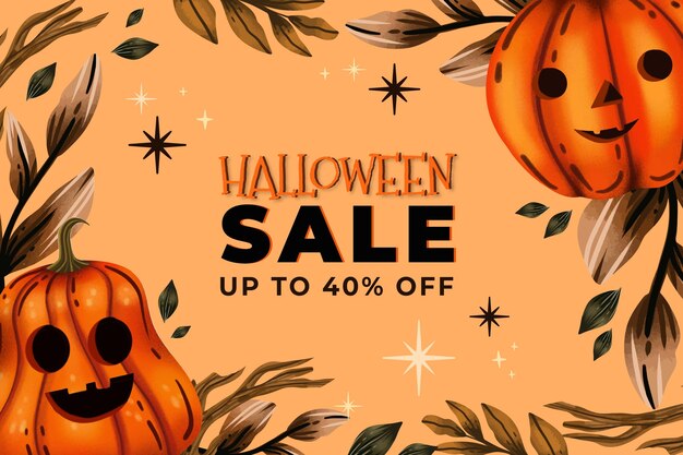 Ilustración de venta de halloween en acuarela