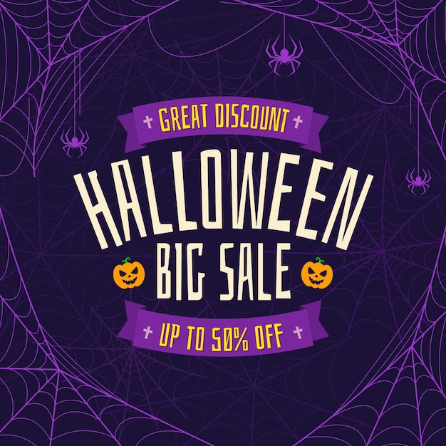 Vector gratuito ilustración de venta de halloween plana