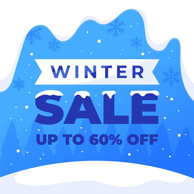 Ilustración de venta de invierno dibujado
