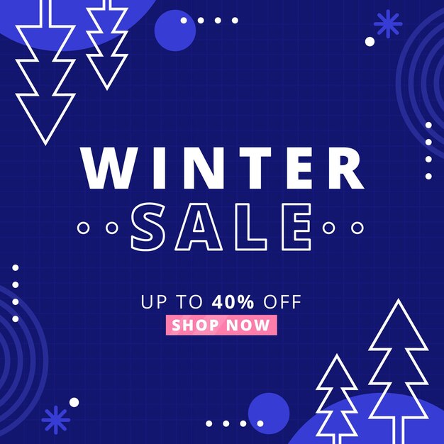 Ilustración de venta de invierno plana