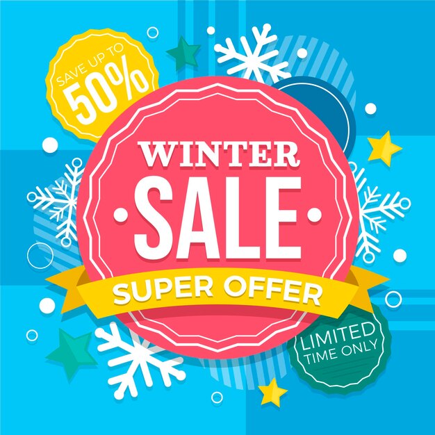 Ilustración de venta de invierno plana